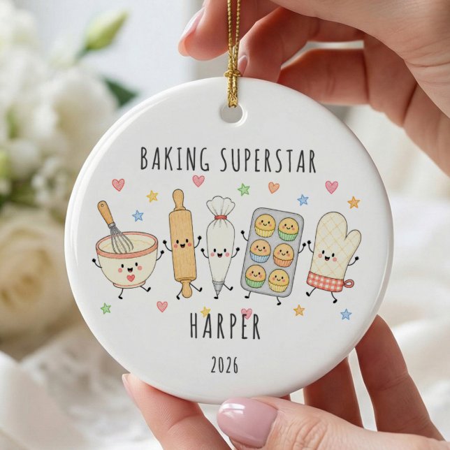 Baking Superstar Personalised Ornament (Creator Uploaded)