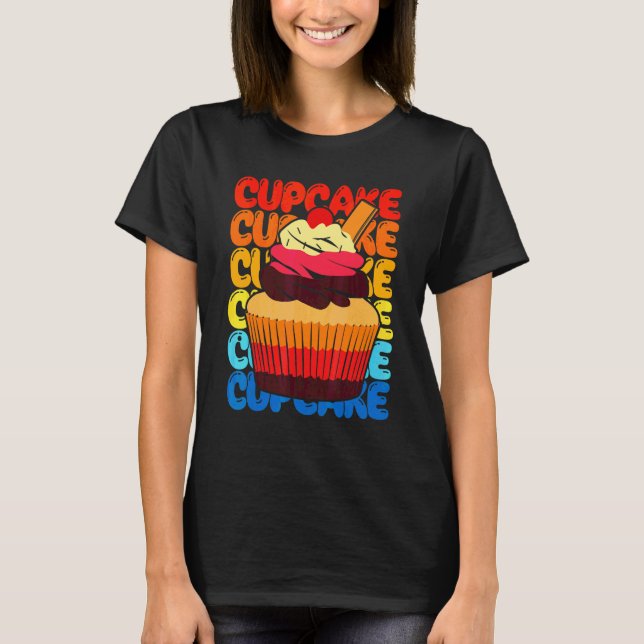 Baking Sweet Colourful Cupcake T-Shirt (Front)