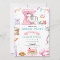 Baking theme party invitation
