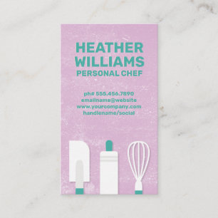Baking Tools Purple Texture Background Business Card