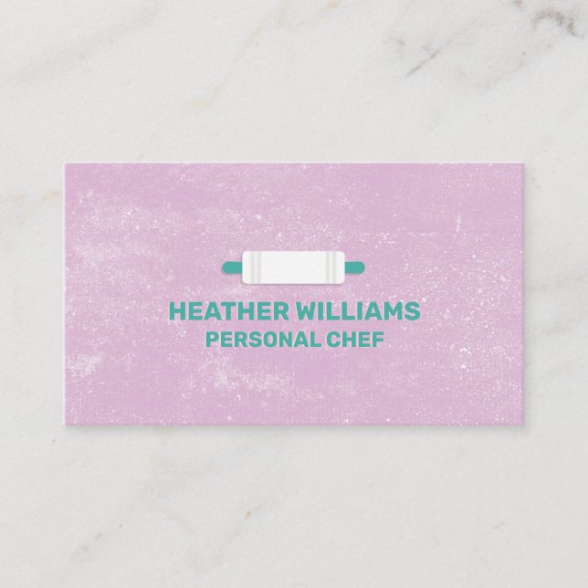 Baking Tools | Purple Texture Background Business Card (Front)
