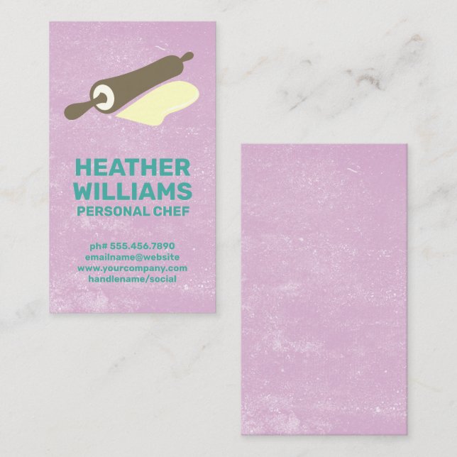 Baking Tools | Rolling Pin Dough Business Card (Front/Back)