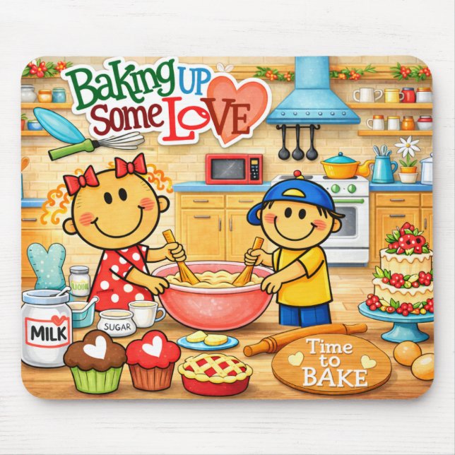 Baking Up Some Love Mouse Pad (Front)