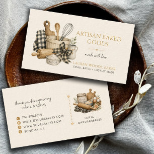 Baking Utensils Artisan Baker Bakery Business Card