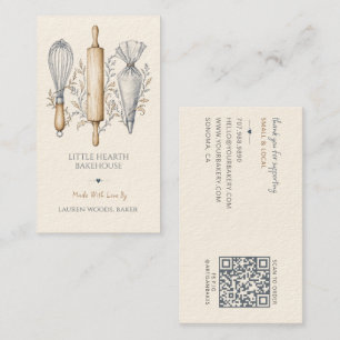 Baking Utensils Baker Bakery Pastry Chef Business Card