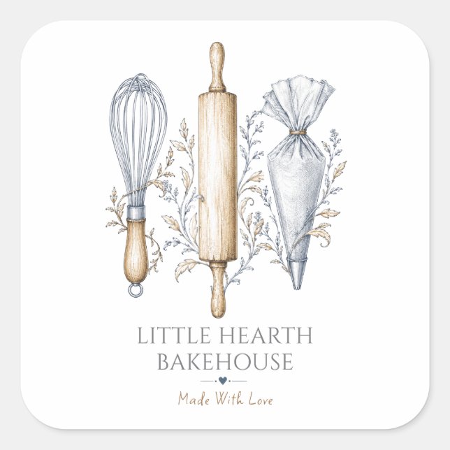 Baking Utensils Baker Bakery Pastry Chef Product  Square Sticker (Front)