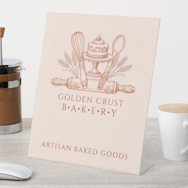 Baking Utensils Baker Bakery Pedestal Sign (In SItu)