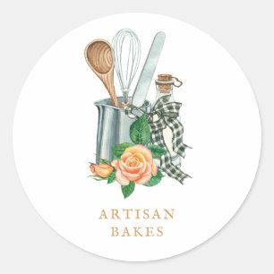 Baking Utensils Bakery Baker Classic Round Sticker