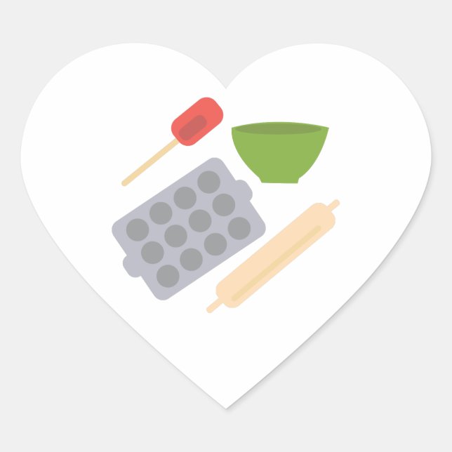 Baking Utensils Heart Sticker (Front)