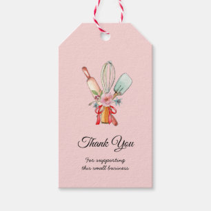 Baking Utensils pink Thank you gift tags