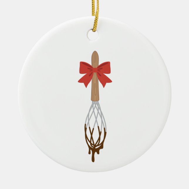 Baking Whisk Ceramic Tree Decoration (Front)