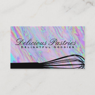 Baking Whisk   Iridescent Holographic Business Card