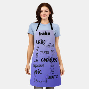 Baking Words Lavender Kitchen Apron