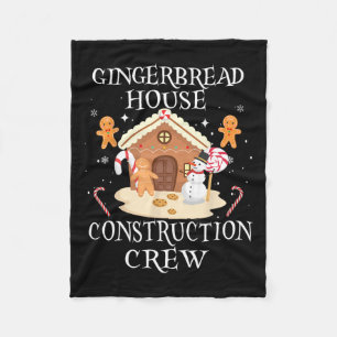 Baking Xmas Gingerbread House Construction Crew De Fleece Blanket