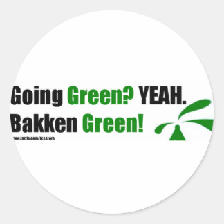Bakken Green Round Stickers