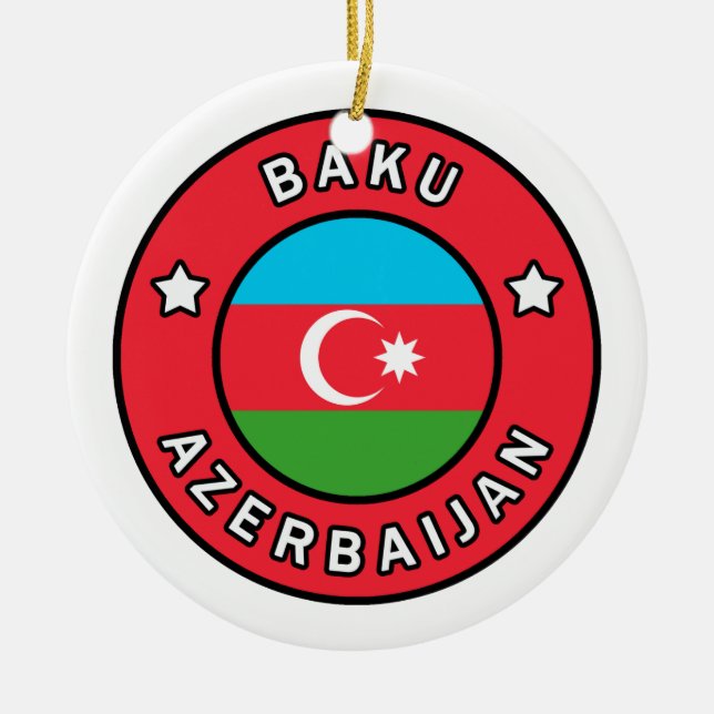 Baku Azerbaijan Ceramic Tree Decoration (Front)