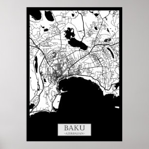 Baku Azerbaijan City Map Poster