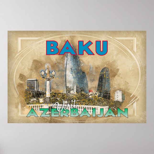 Baku, Visit Azerbaijan Poster (Front)