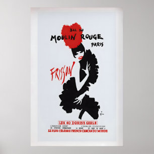 Bal du Moulin Rouge, Paris   Vintage Advertising Poster