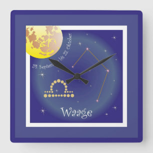 Balance 24 September to 23. October Square Wall Clock