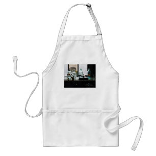 Balance and Bottles in Chem Lab Standard Apron