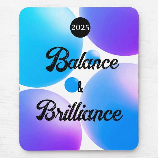 BALANCE and BRILLIANCE Spiral Notebook Mouse Pad (Front)