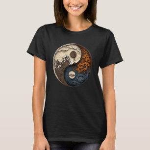 Balance and Harmony Yin Yang Symbol Ocean Forest T-Shirt