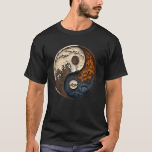 Balance and Harmony Yin Yang Symbol Ocean Forest T-Shirt