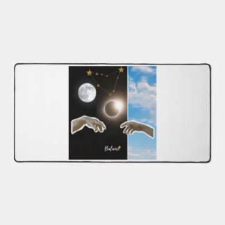 Balance Astrology Eclipse and Moon Surreal Poster Desk Mat