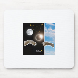 Balance Astrology Eclipse and Moon Surreal Poster Mouse Pad