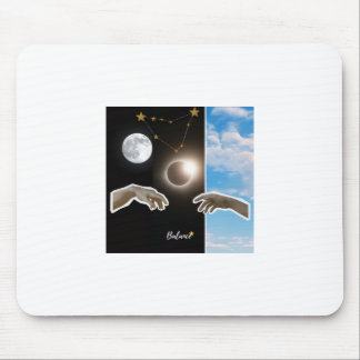 Balance Astrology Eclipse and Moon Surreal Poster Mouse Pad