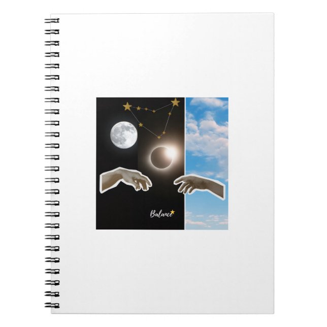 Balance Astrology Eclipse and Moon Surreal Poster Notebook (Front)