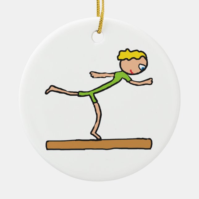 Balance Beam Ceramic Tree Decoration (Front)