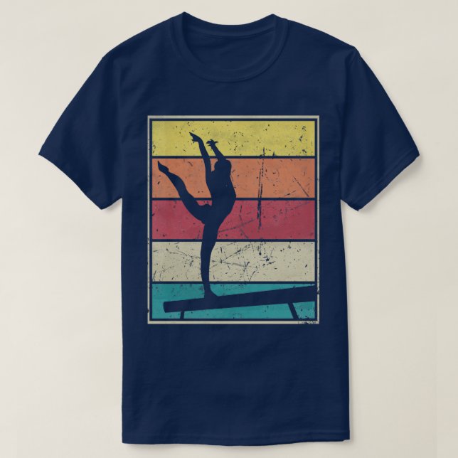 Balance Beam Gymnastics Girl T-Shirt (Design Front)