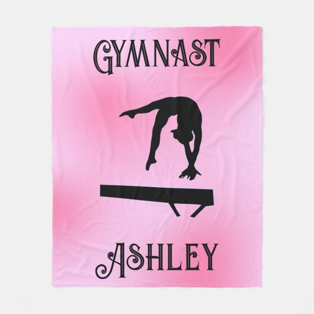 Balance Beam Pink Blush Gymnast Fleece Blanket (Front)
