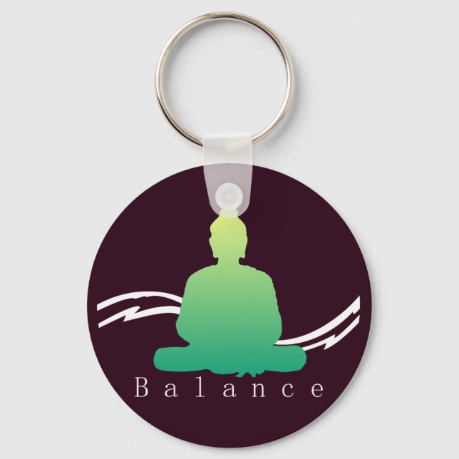 "Balance" Beautiful Buddha. Key Ring (Front)
