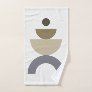 Balance - colourful Mid Century geometric shapes Bath Towel Set