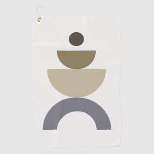 Balance - colourful Mid Century geometric shapes Golf Towel
