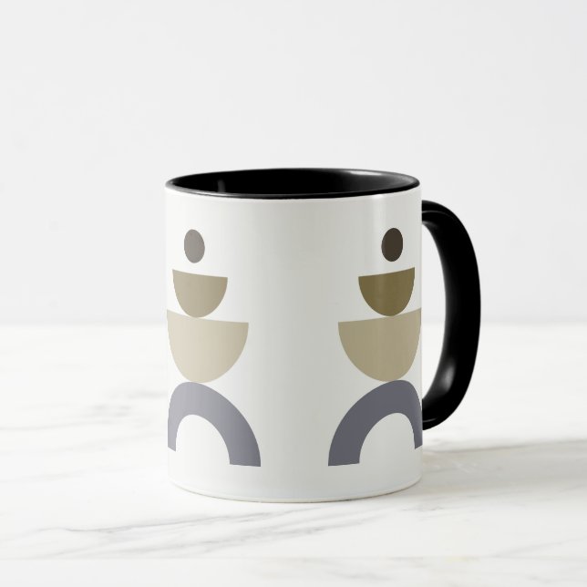 Balance - colourful Mid Century geometric shapes Mug (Front Right)