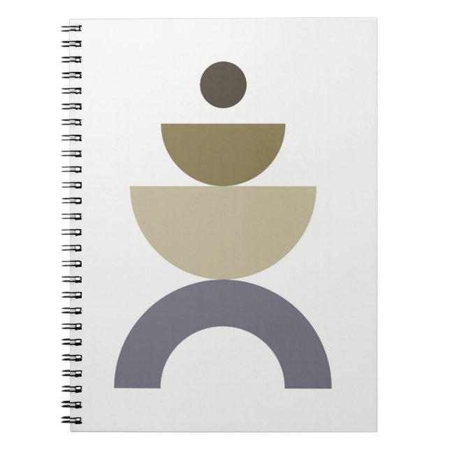 Balance - colourful Mid Century geometric shapes Notebook (Front)