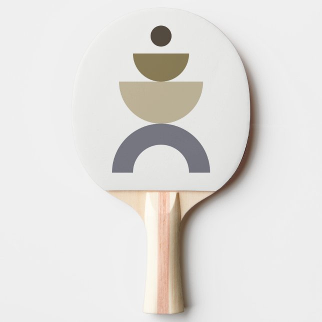 Balance - colourful Mid Century geometric shapes Ping Pong Paddle (Front)