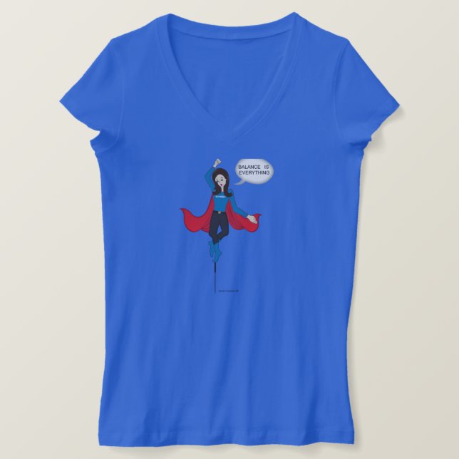 'Balance is everything' Cartoon t-shirt (Design Front)