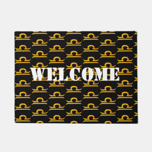 Balance, Libra  Golden Zodiac Sign Doormat