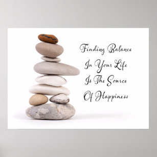 Balance of life zen stones slogan poster