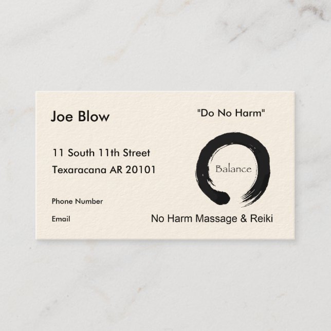 Balance with Enso symbol Appointment Card (Front)