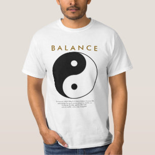 Balance Yoga Yin Yang with quote T-Shirt