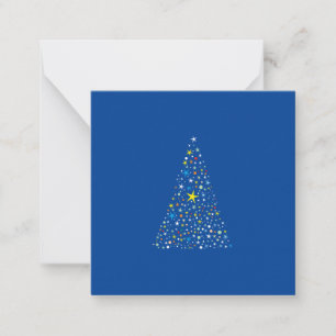 Balanced Blue Christmas Tree Stars Composition Card