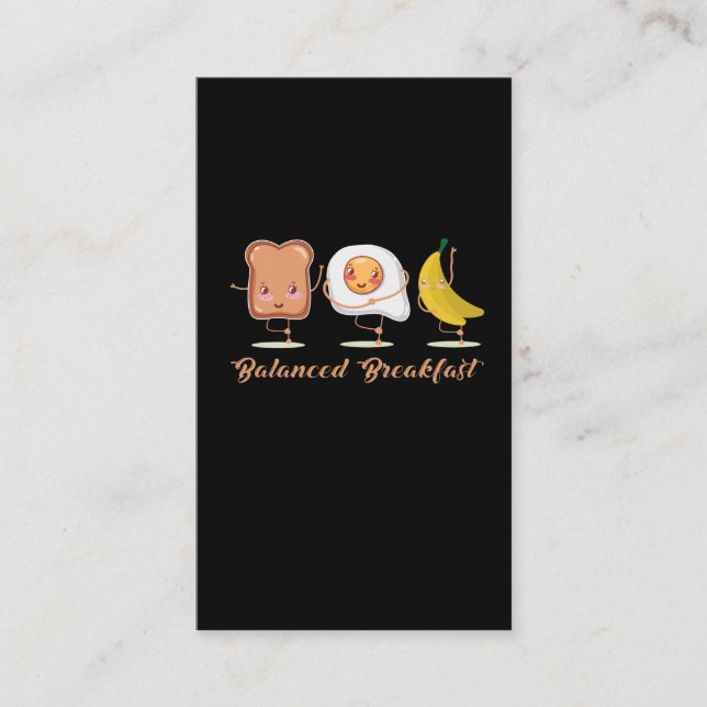 Balanced Breakfast Toast Egg Banana Healthy Food Business Card (Front)