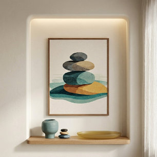 Balanced Cairn Wall Art for Neutral Interiors