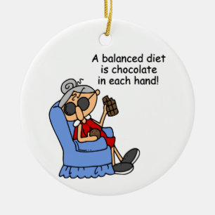 Balanced Chocolate Diet Ceramic Tree Decoration
